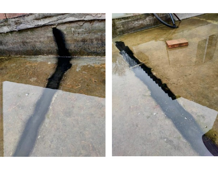 常見(jiàn)蓄水的樓頂，用三元乙丙橡膠防水涂料，完美修復(fù)